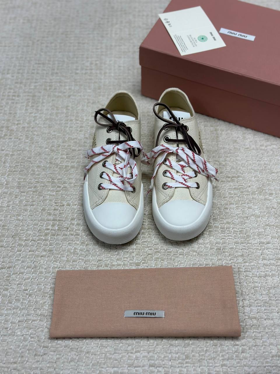 Miu Miu Washed Denim Sneakers