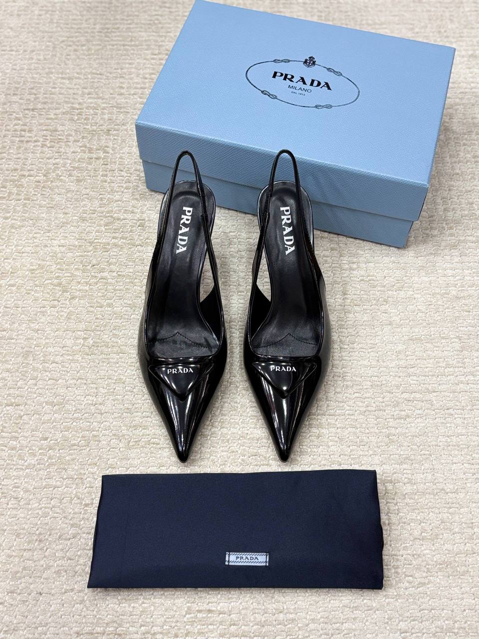 Prada Brushed Leather Heeled Shoes