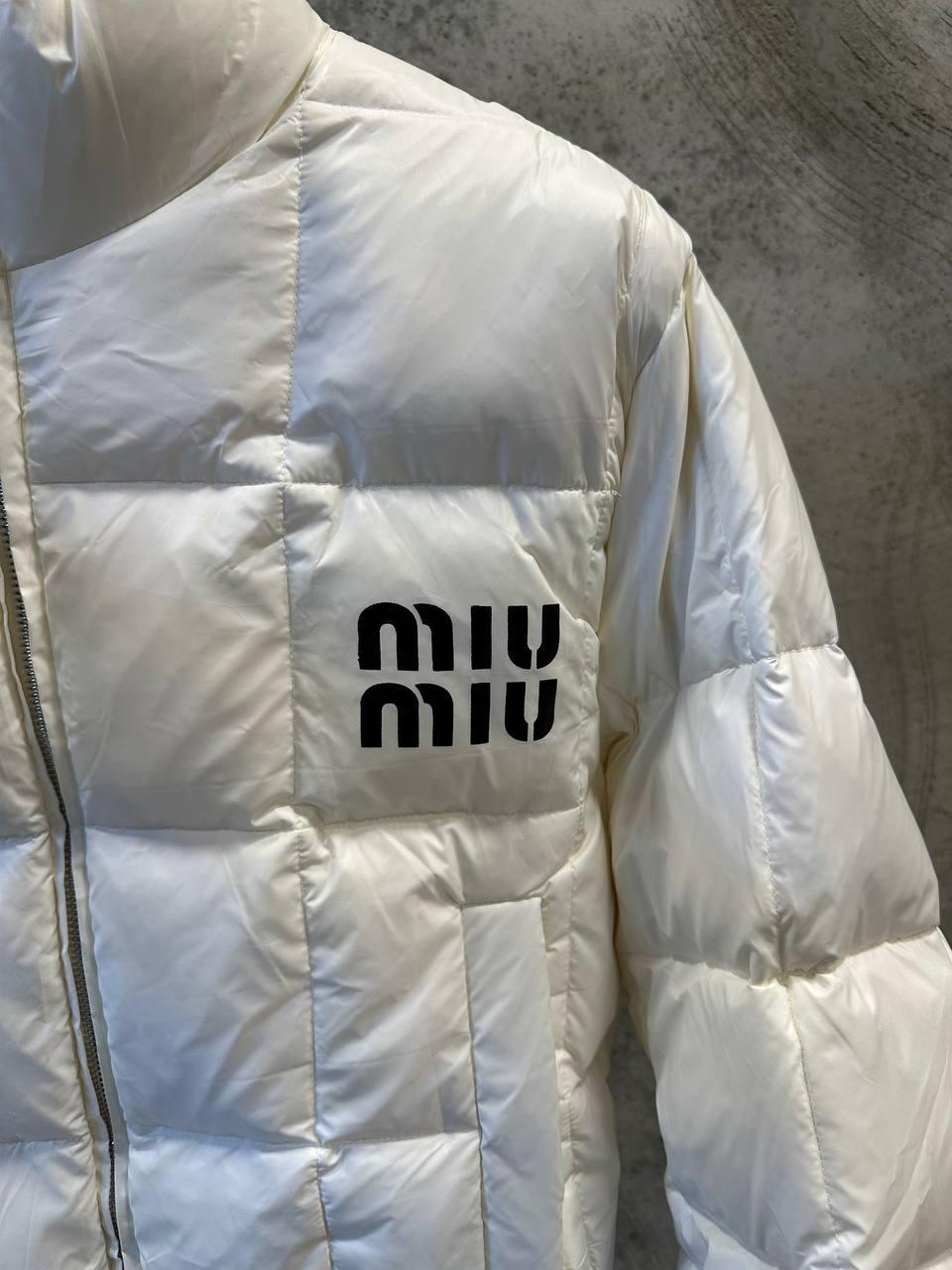 Miumiu Kırpılmış naylon kaz tüyü mont Beyaz - Glimmer of Luxury