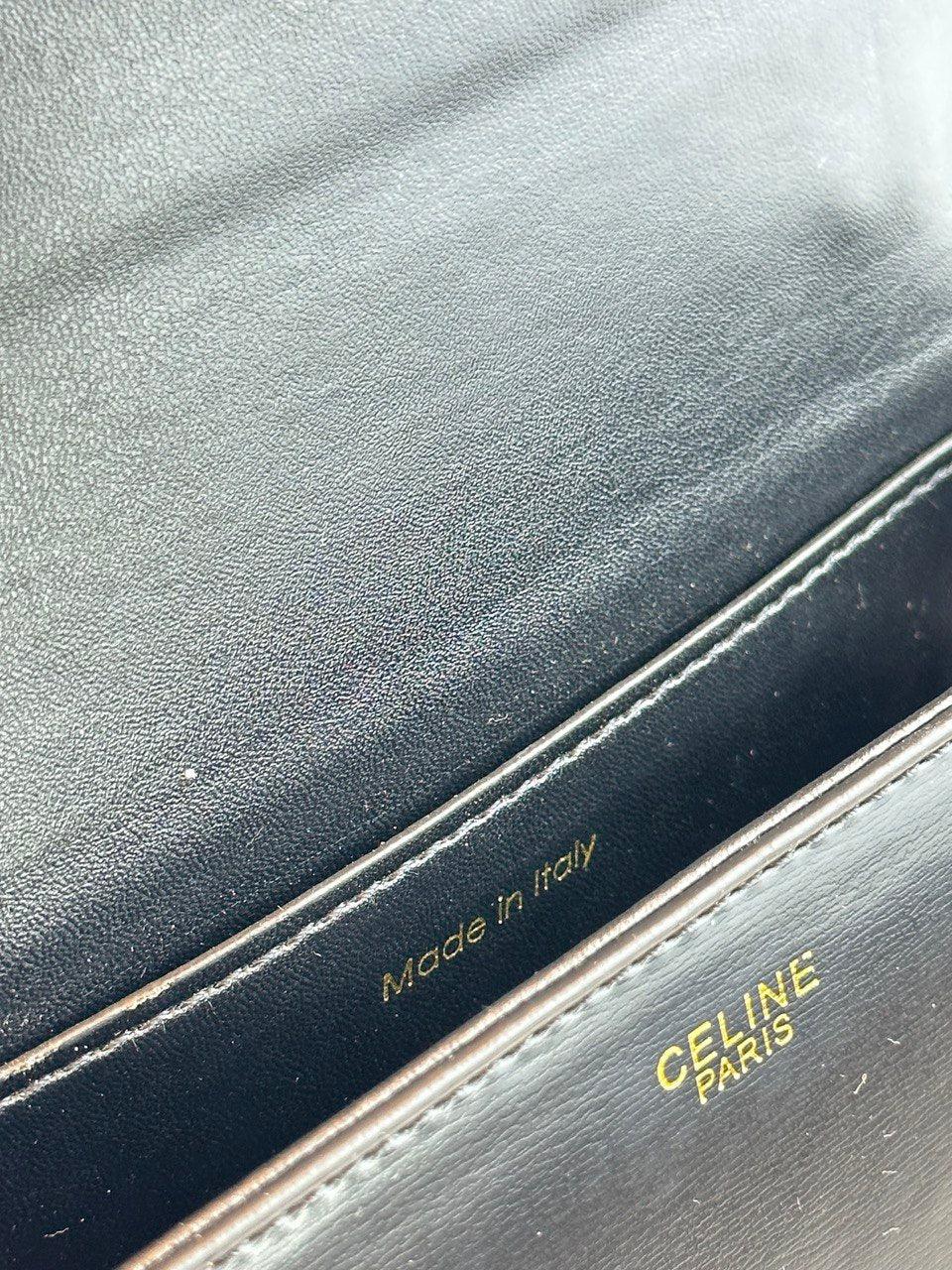 Celine Parlak Deri Stras Kapalı Zincir Omuz Çantası Claude - Glimmer of Luxury