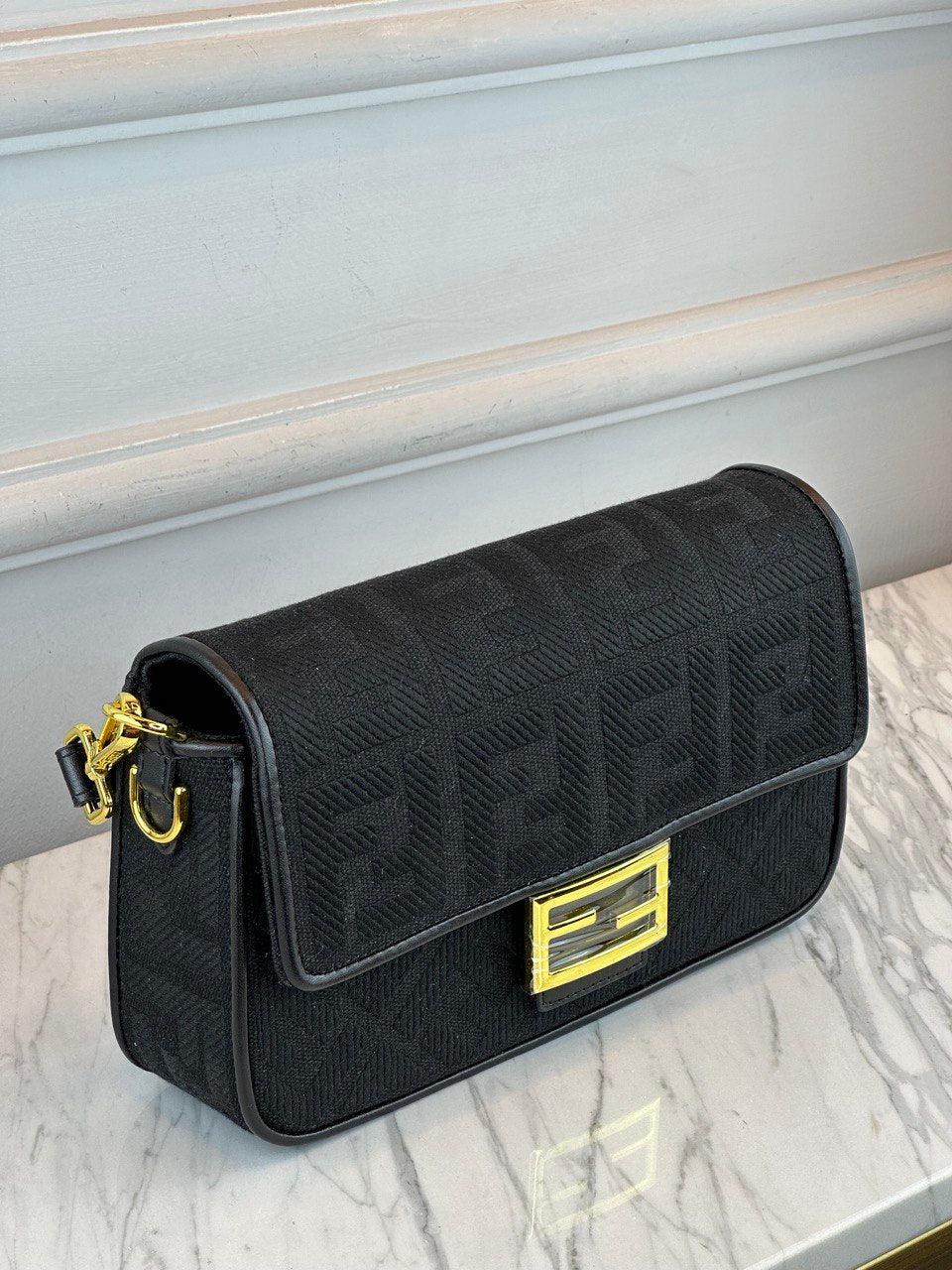 Fendi Baget Re-Edition Çanta Siyah Kanvas - Glimmer of Luxury