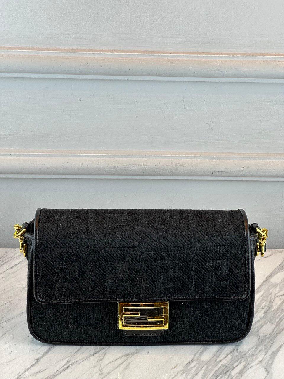 Fendi Baget Re-Edition Çanta Siyah Kanvas - Glimmer of Luxury
