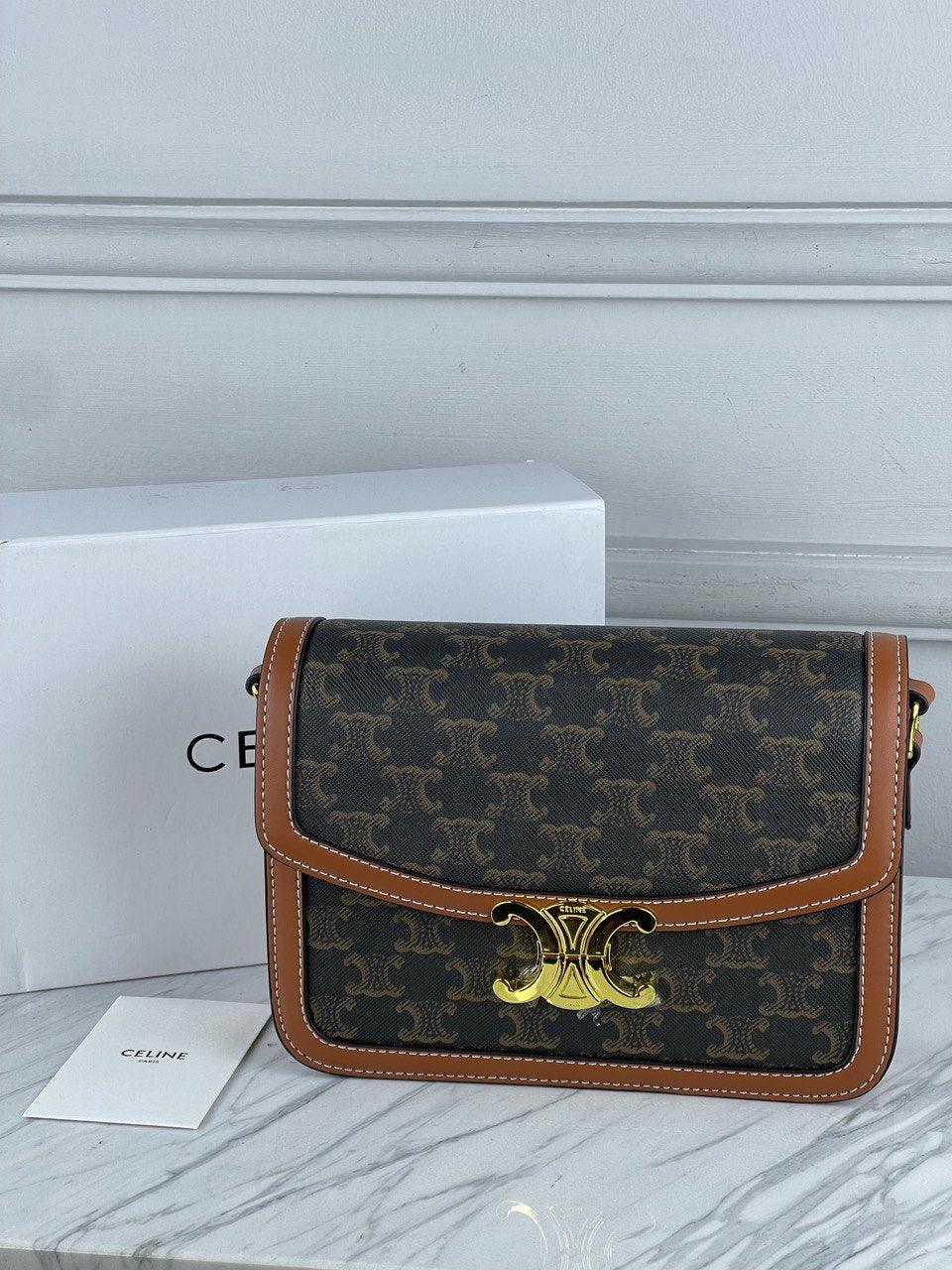 CELINE Kanvas ve Dana Derisinden Klasik Triomphe Çanta - Glimmer of Luxury