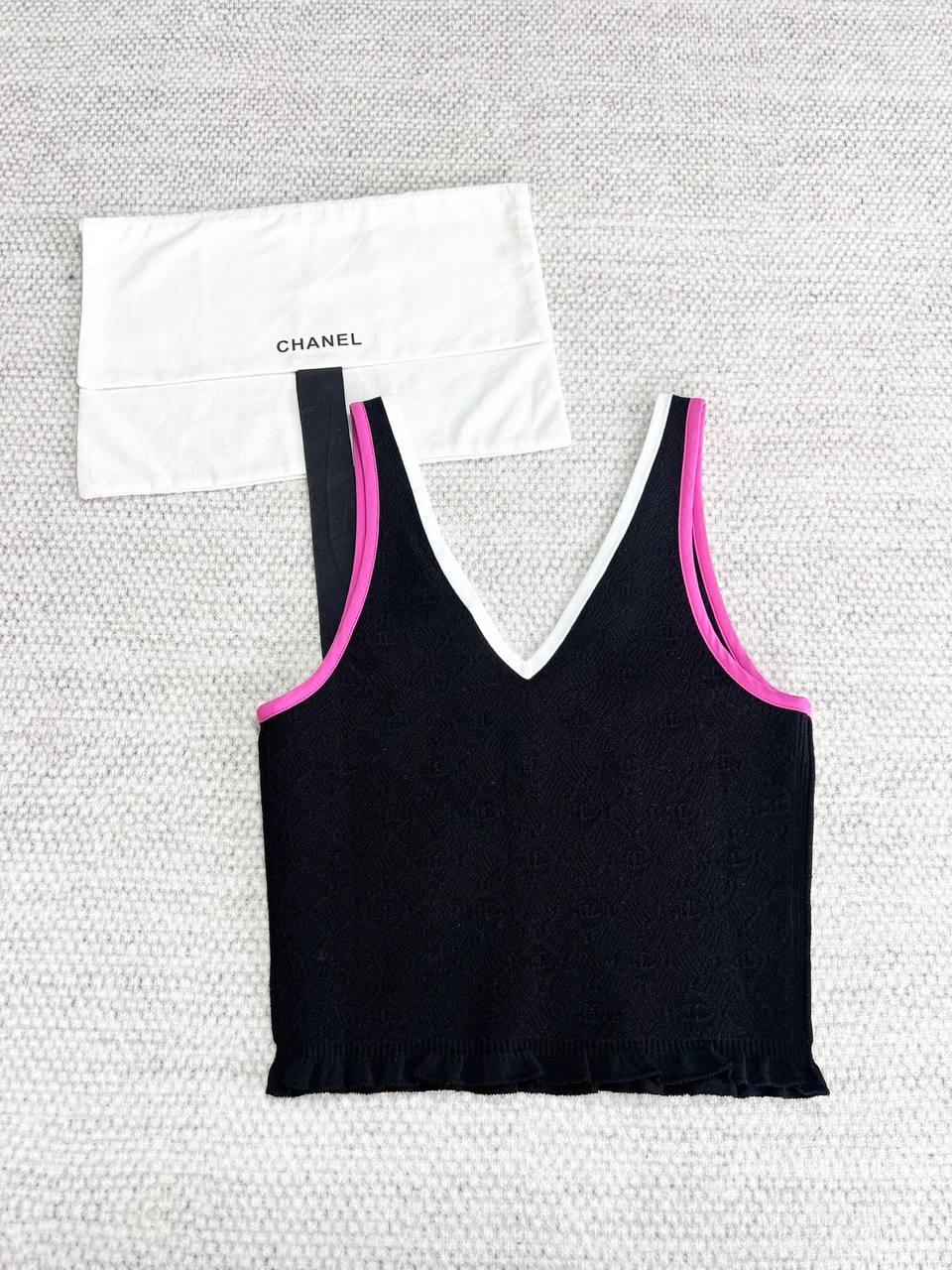 Chanel Çok Renkli V Yakalı Atlet - Glimmer of Luxury