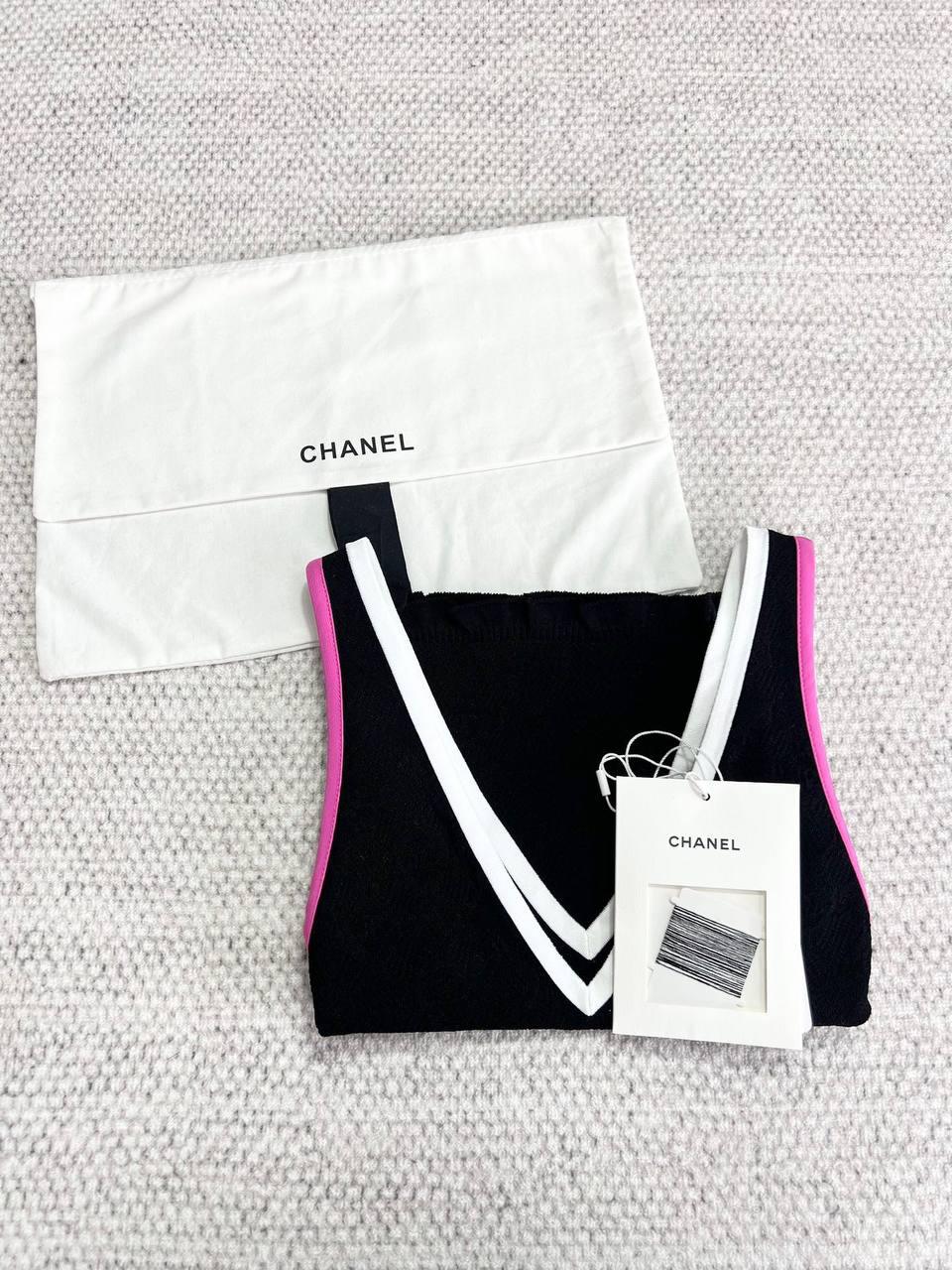 Chanel Çok Renkli V Yakalı Atlet - Glimmer of Luxury