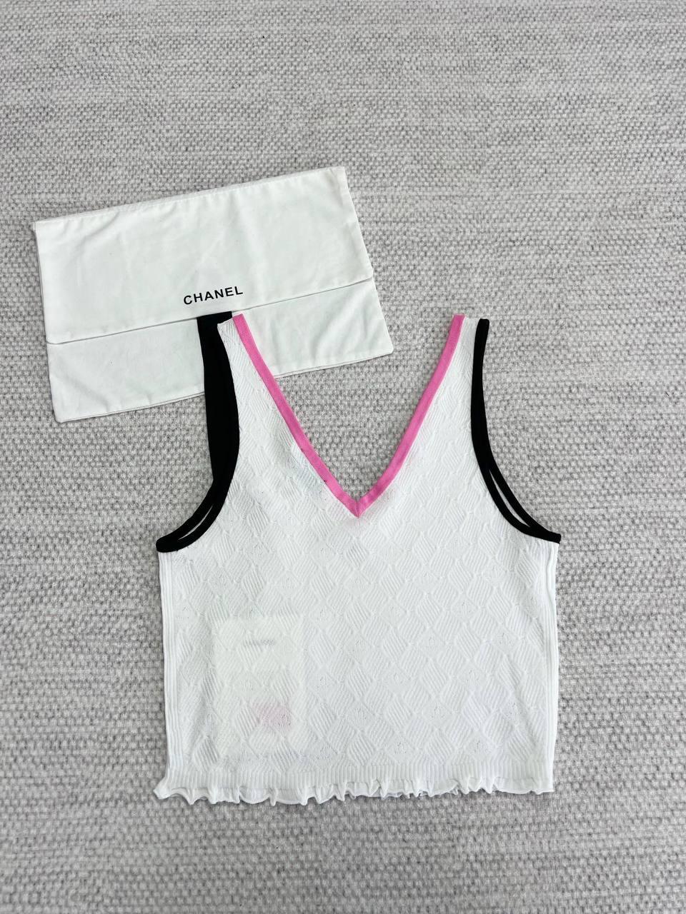 Chanel Çok Renkli V Yakalı Atlet - Glimmer of Luxury