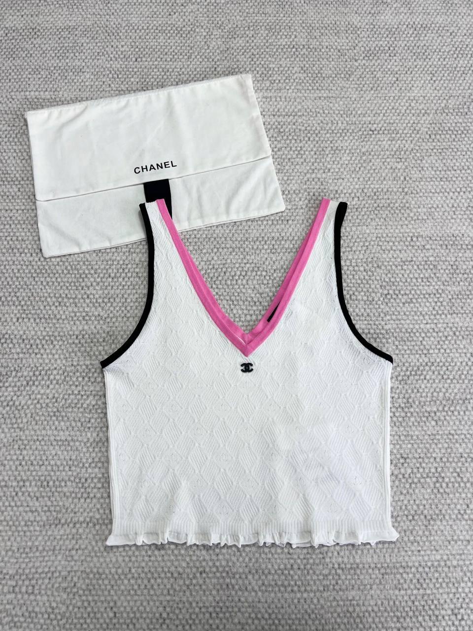 Chanel Çok Renkli V Yakalı Atlet - Glimmer of Luxury