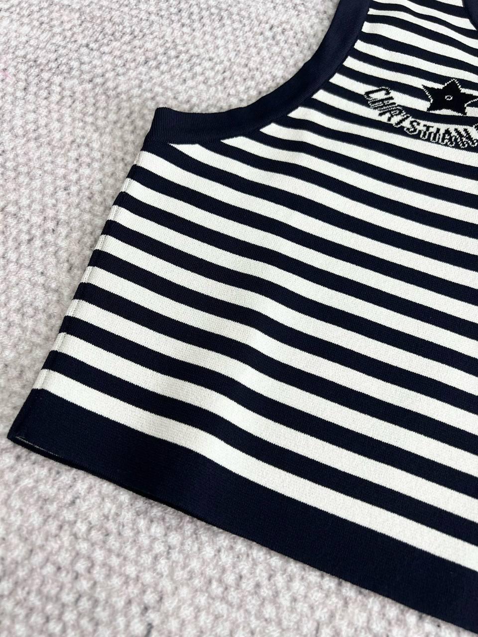 DIOR Çizgili Fermuarlı Kısa Üst - Glimmer of Luxury