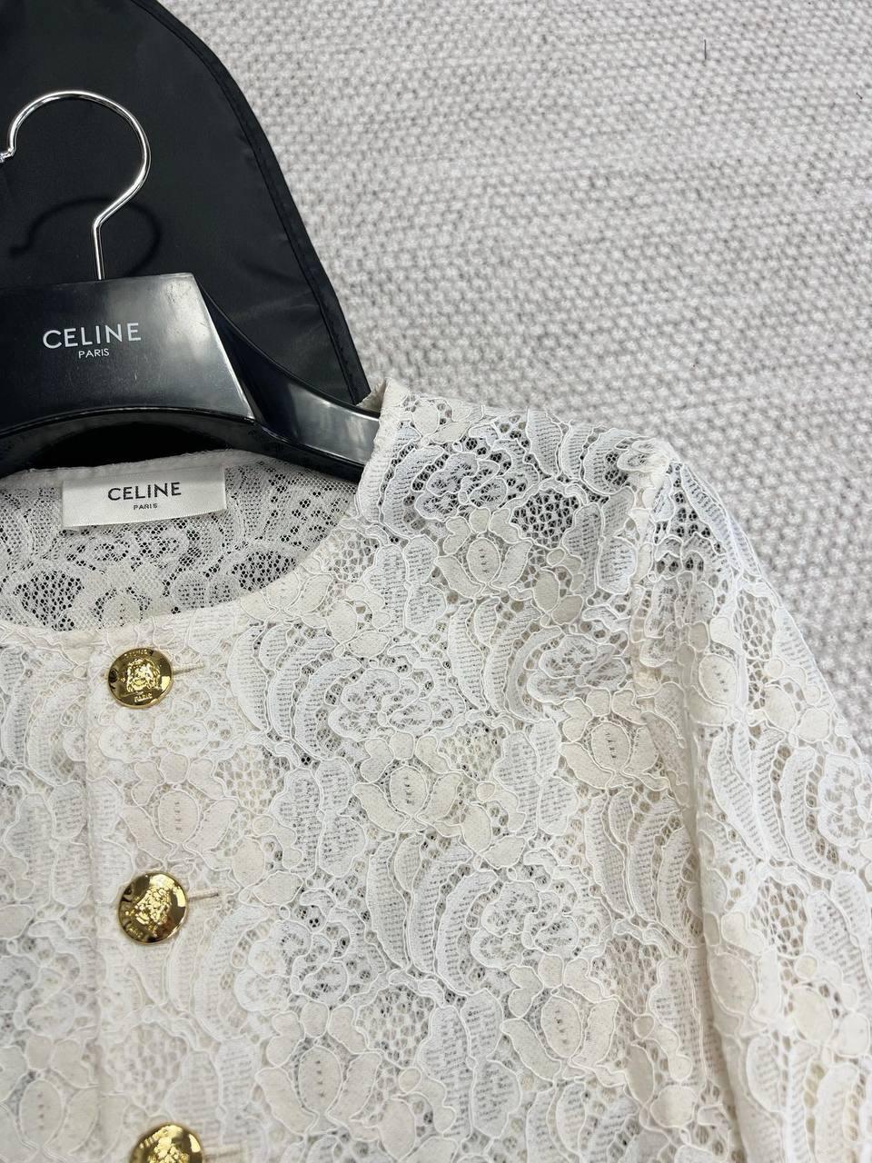 CELINE Arc de Triomphe Altın Tokalı Dantelli Siluet Ceket - Glimmer of Luxury