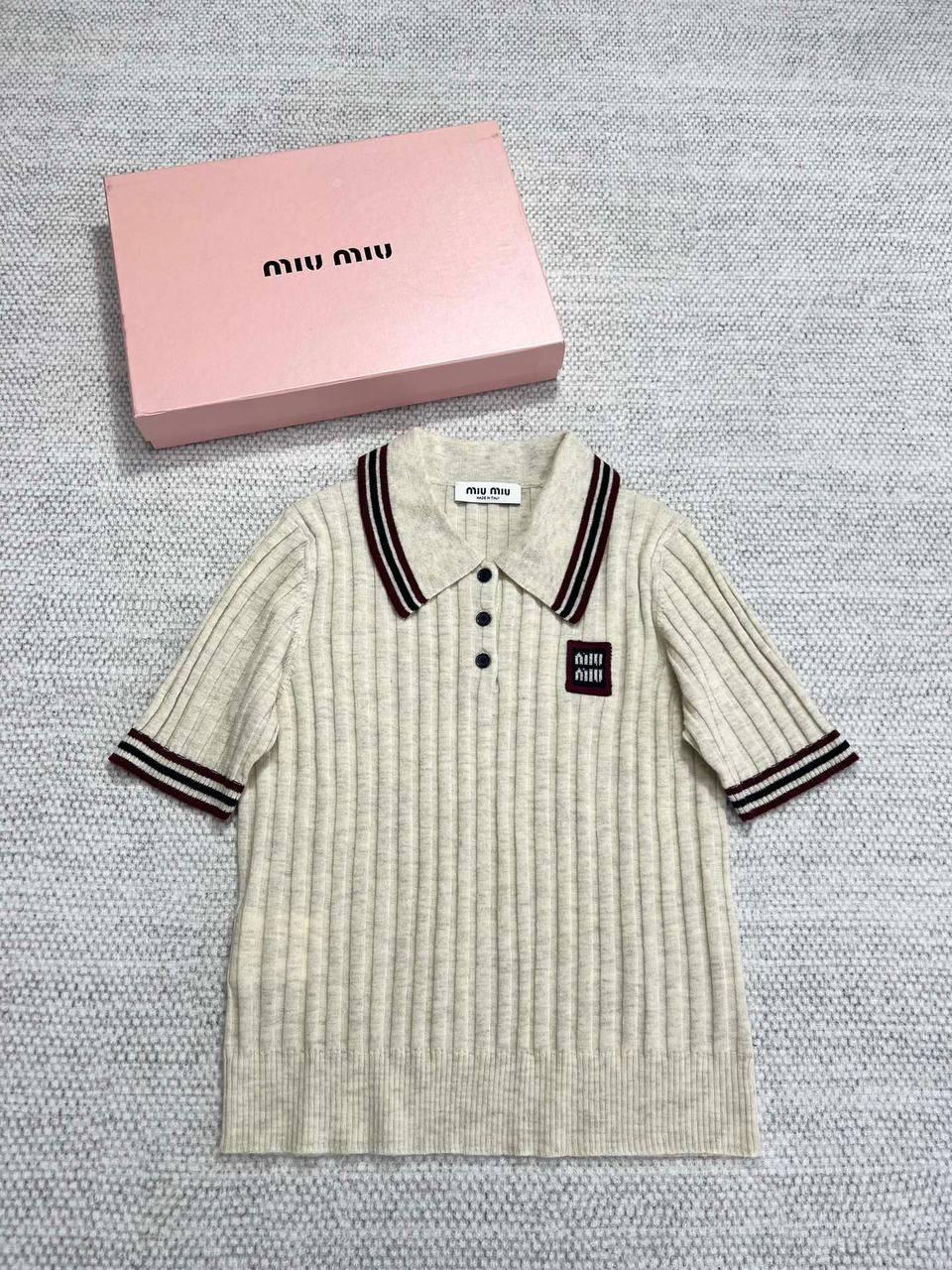 Miu Miu Kaşmir Örme Polo Gömlek - Glimmer of Luxury