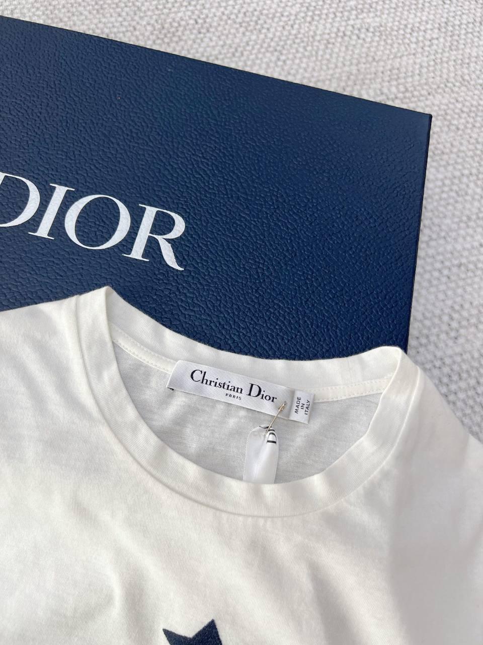 Dior Tişört İmzalı Beyaz Pamuklu Jarse - Glimmer of Luxury
