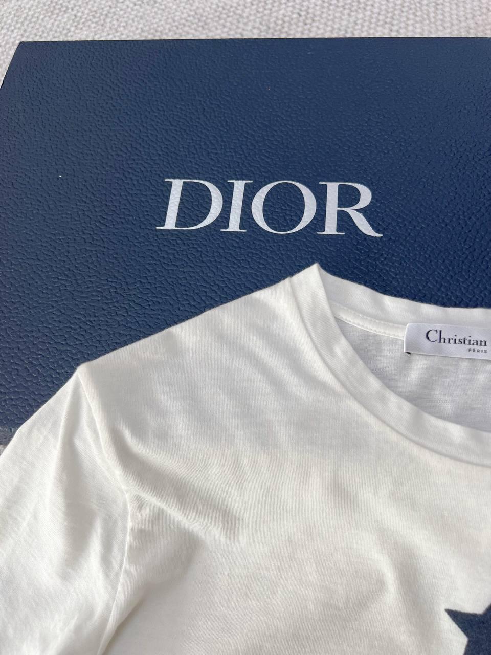 Dior Tişört İmzalı Beyaz Pamuklu Jarse - Glimmer of Luxury