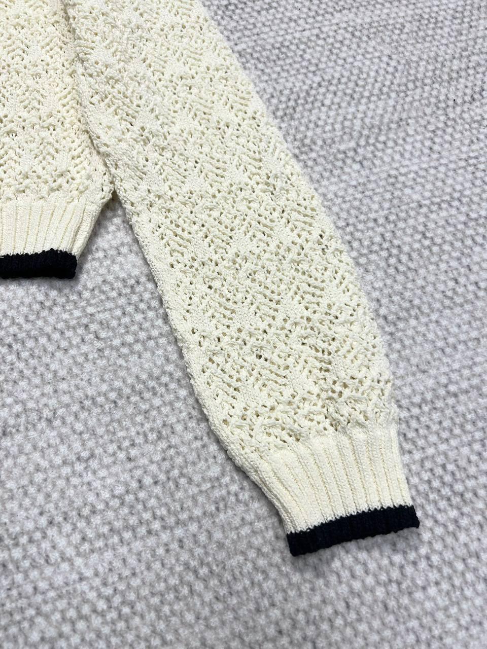 Chanel Beyaz Bisiklet Yaka Beyaz Uzun Kollu - Glimmer of Luxury