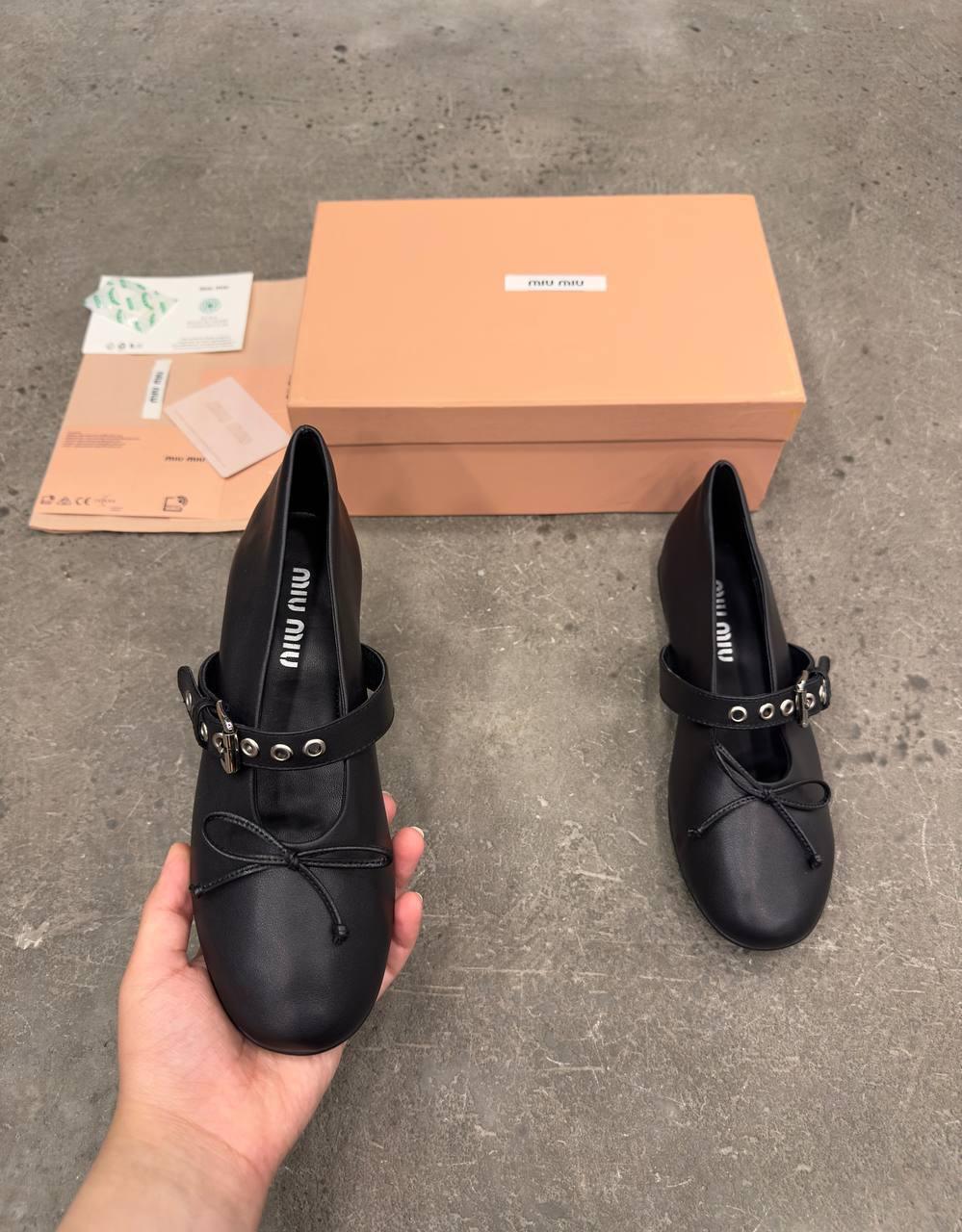 Miu Miu Deri Balerinler - Glimmer of Luxury