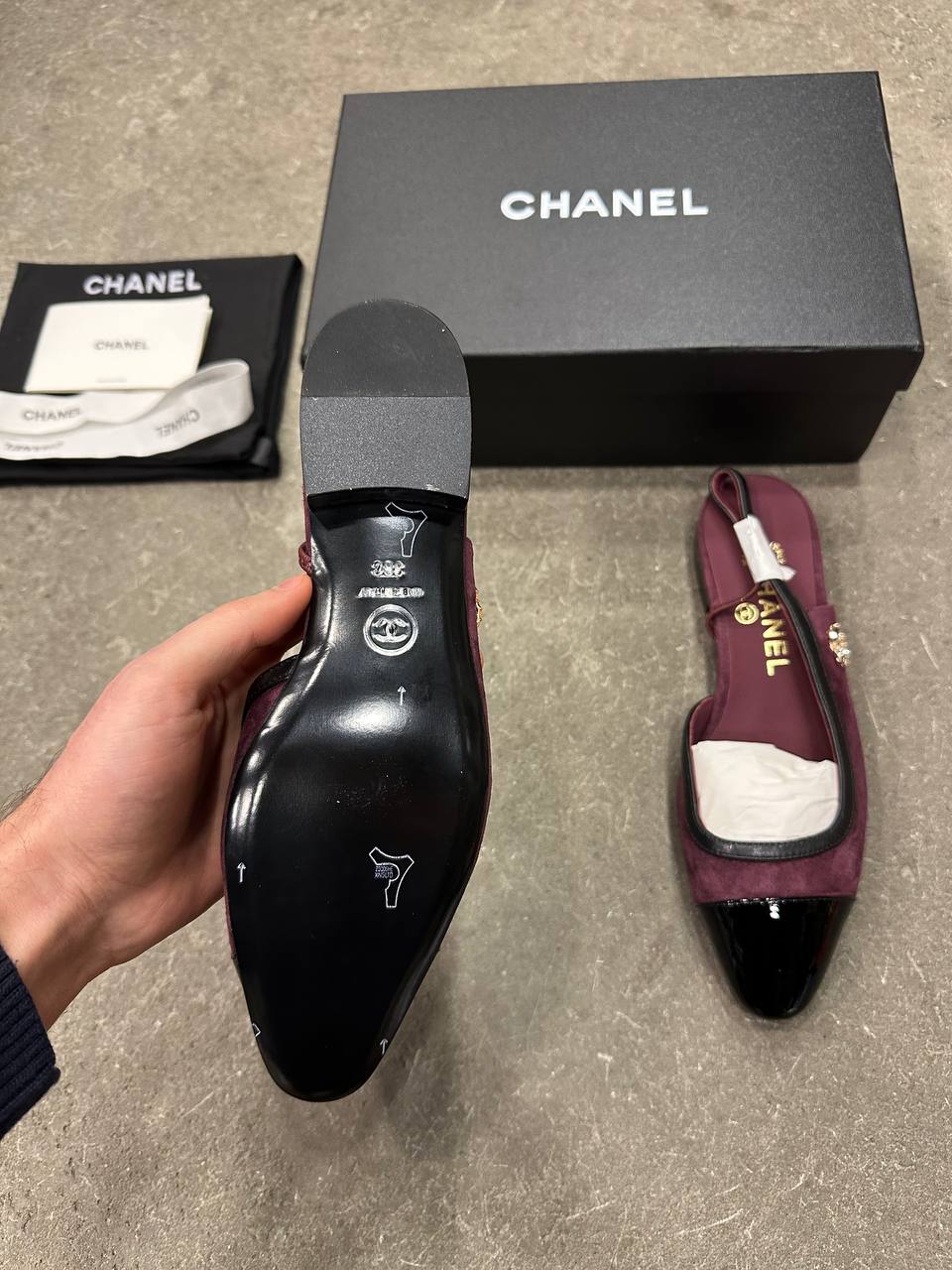 Chanel Elastik Ayak Bileği Kayışı Arkası Açık Ayakkabı - Glimmer of Luxury