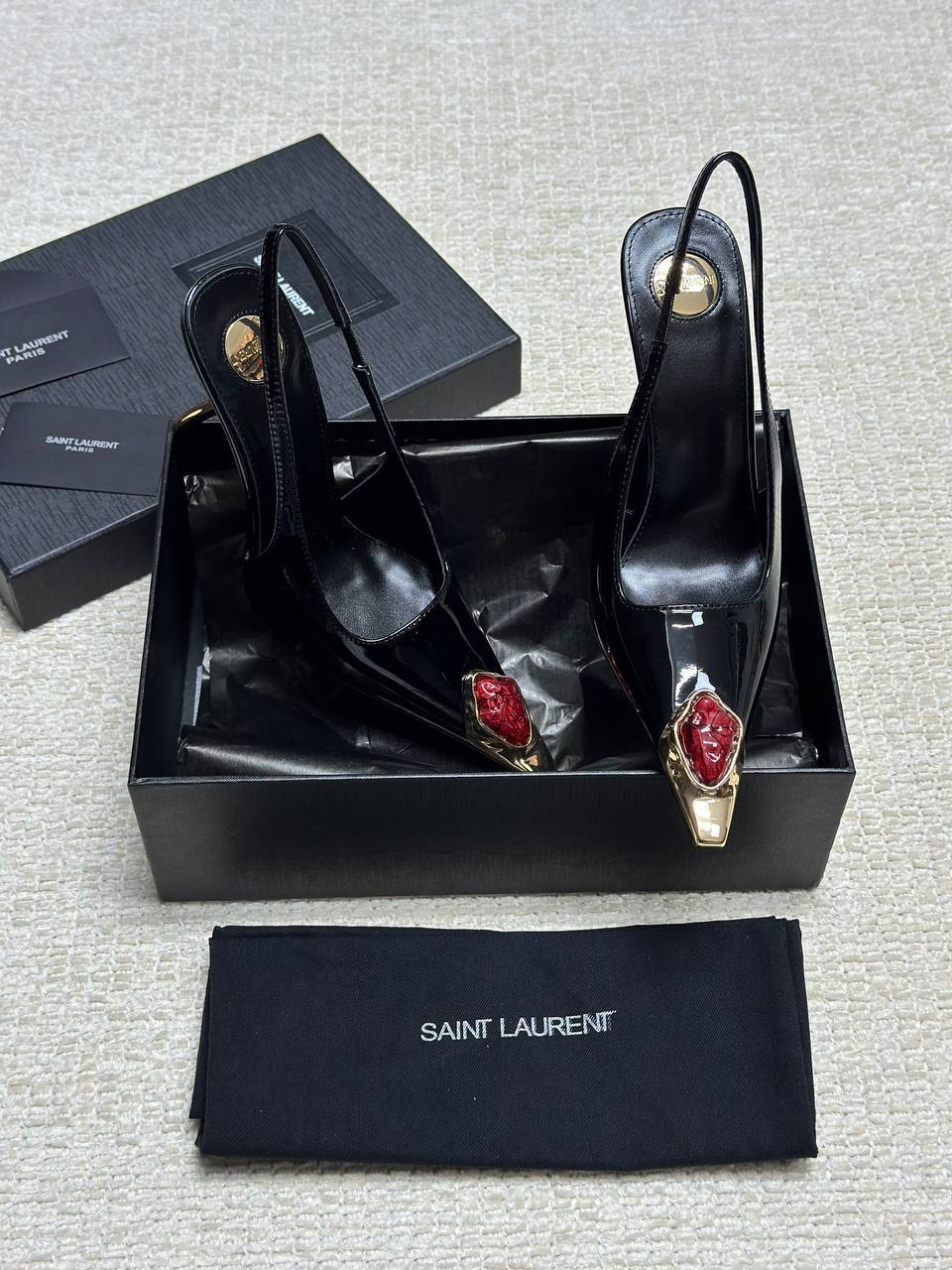 Ysl Loulou Slingback Patent Shoes