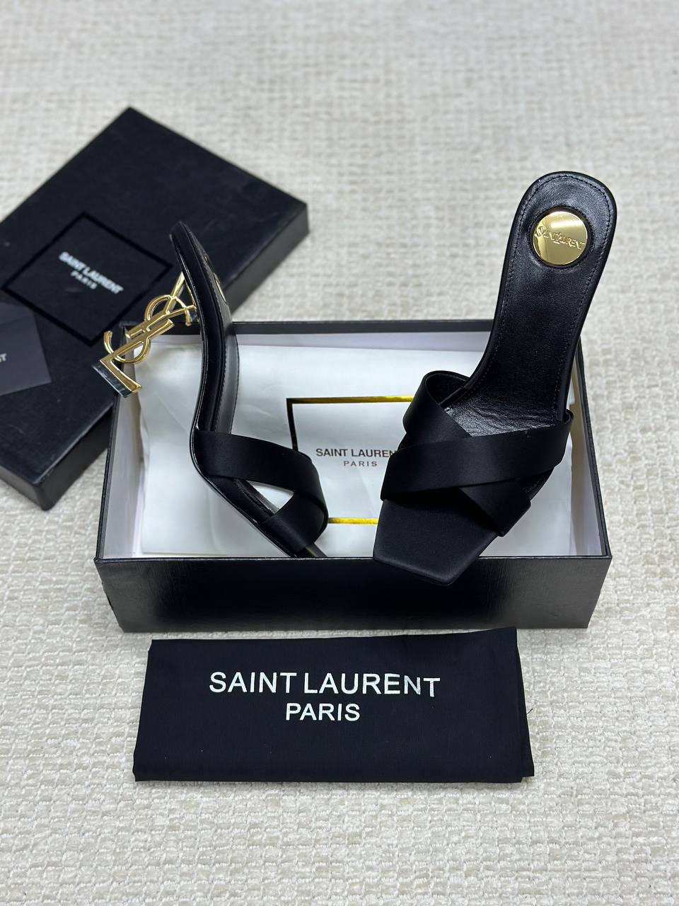 Saint Laurent Opyum Mules In Satin Crepe