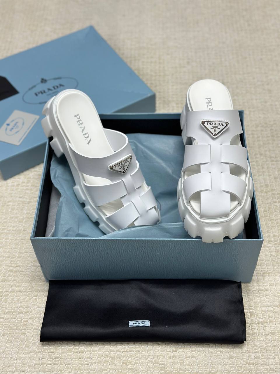 Prada Monolith Slippers