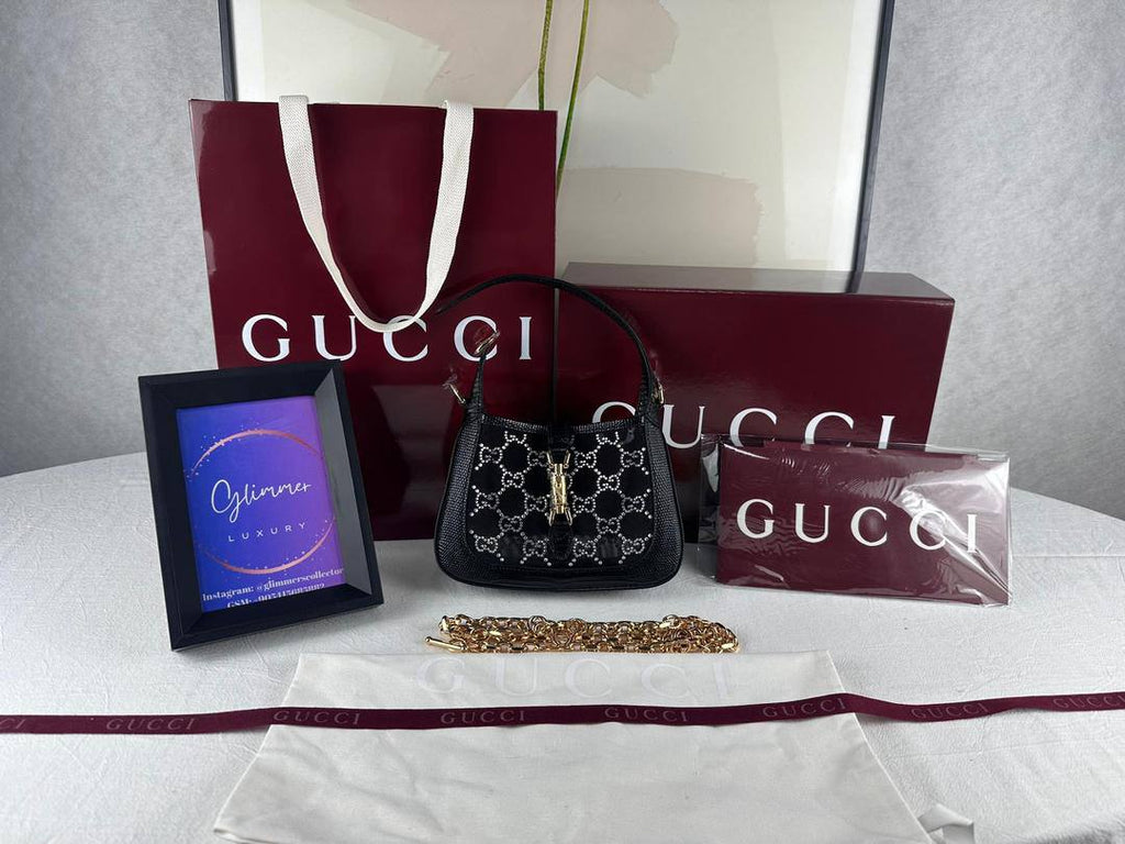 Gucci Jackie 1961 Crystal GG Lizard Mini Bag