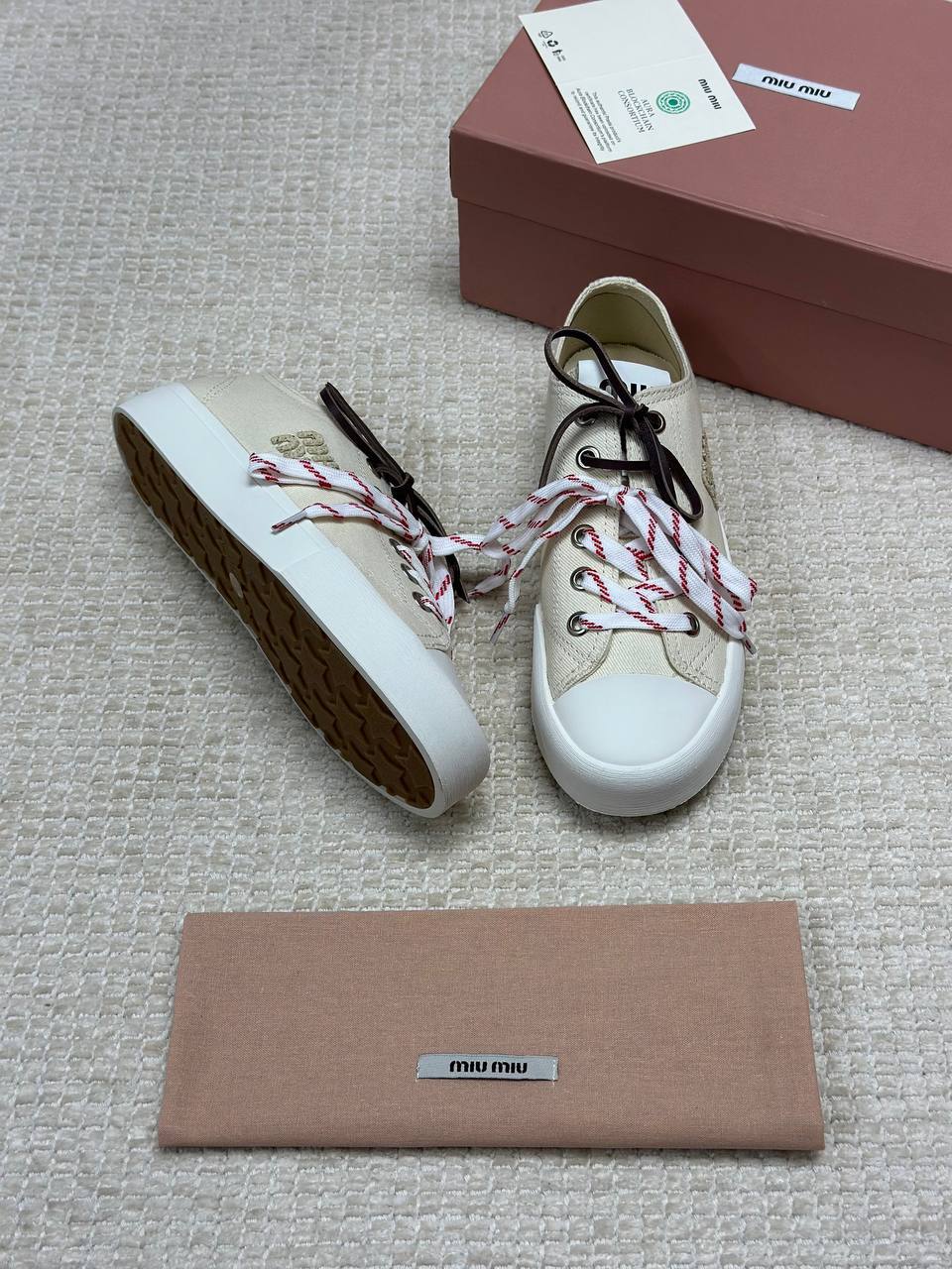 Miu Miu Washed Denim Sneakers