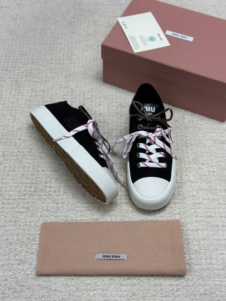 Miu Miu Washed Denim Sneakers