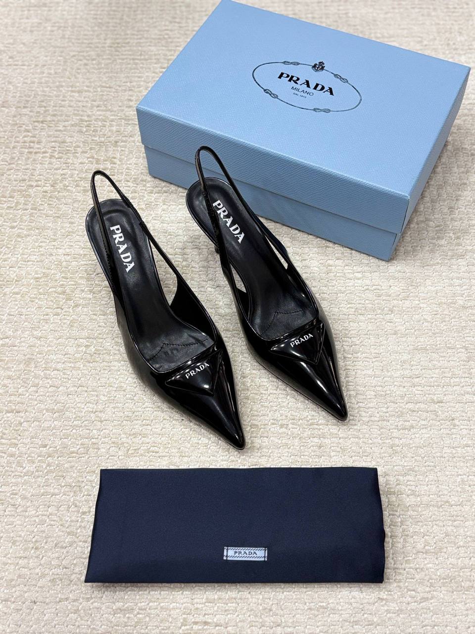 Prada Brushed Leather Heeled Shoes