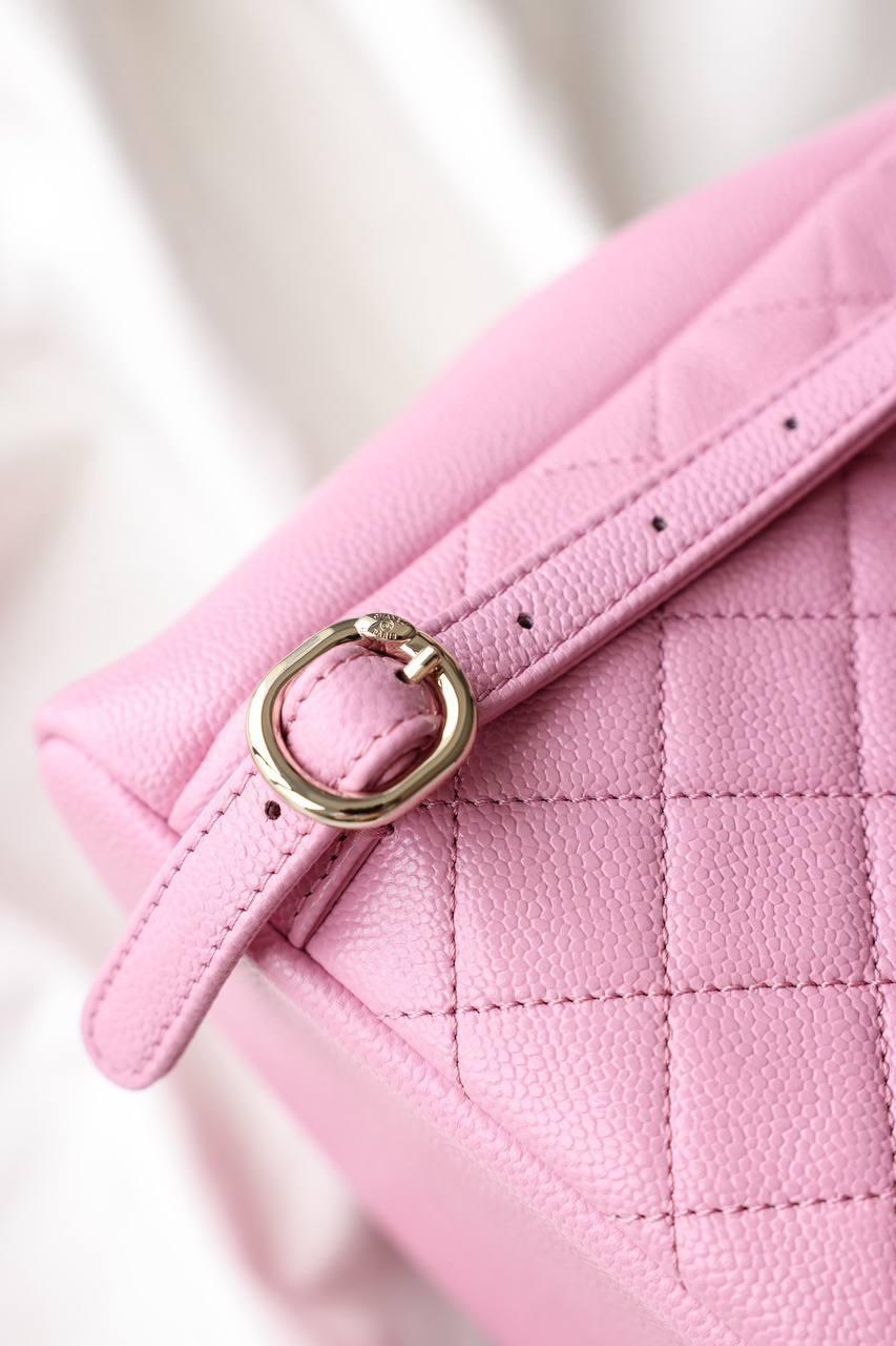 Chanel Matrasse Caviar S Zincirli Sırt Çantası Pembe G AS3787 - Glimmer of Luxury