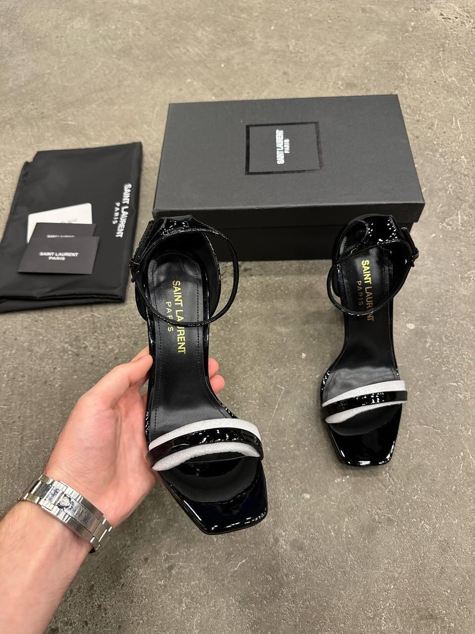 Saint Laurent Opyum Patenti̇ Deri̇ Sandaletler - Glimmer of Luxury