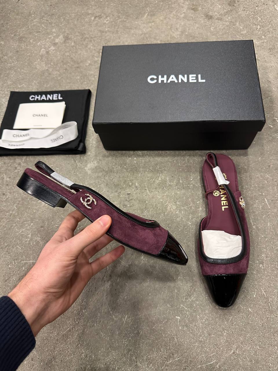 Chanel Elastik Ayak Bileği Kayışı Arkası Açık Ayakkabı - Glimmer of Luxury