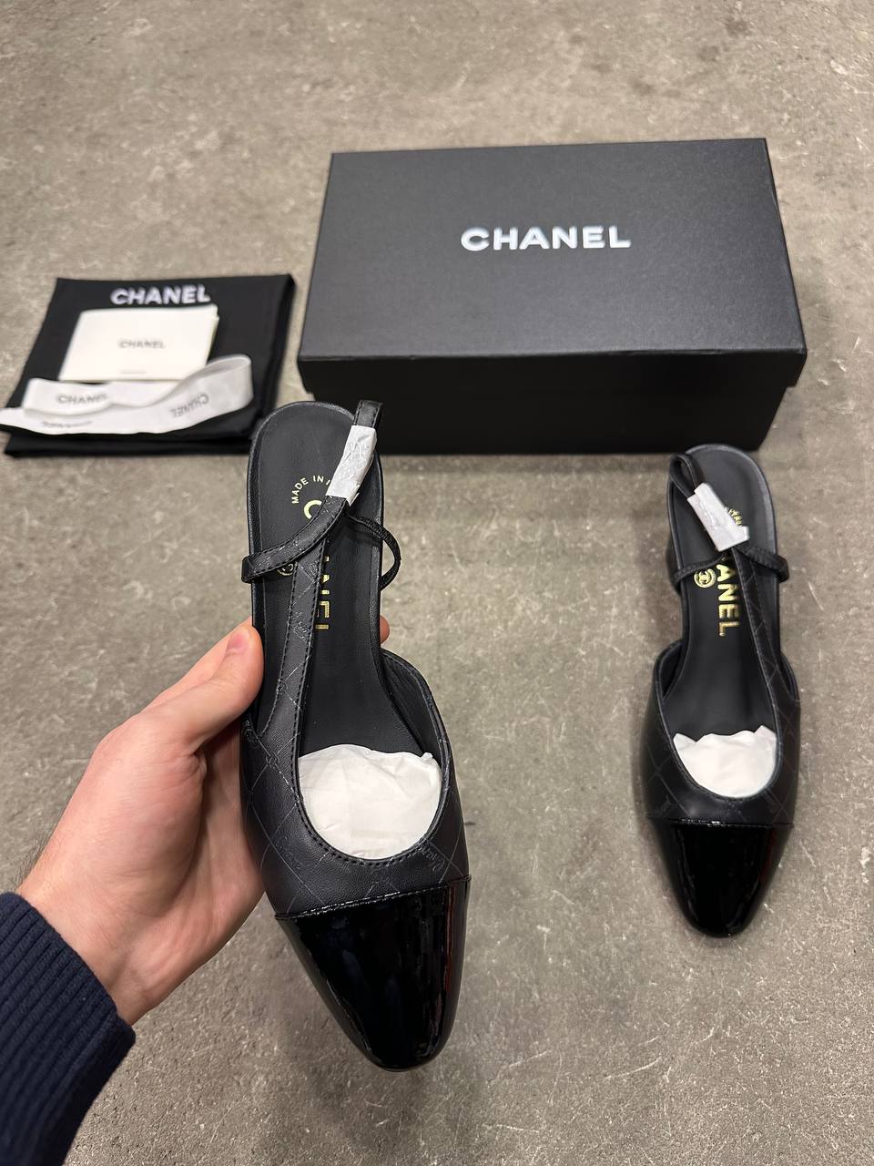 Chanel Baskılı Kuzu Derisi & Rugan Dana Derisi Siyah Topuklu Ayakkabı - Glimmer of Luxury