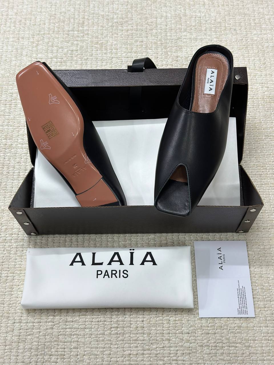 Alaia Spika Flat Calfskin Shoes