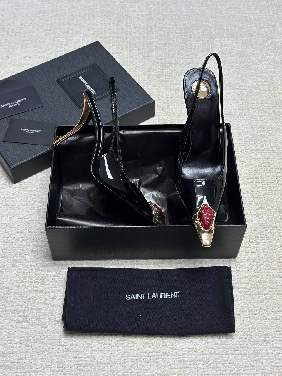 Ysl Loulou Slingback Patent Shoes