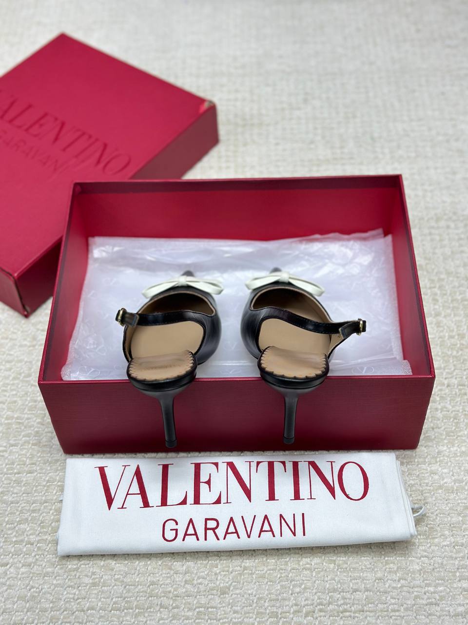 Valentino Bepointy Slingback Shoes Patent Leather 80mm