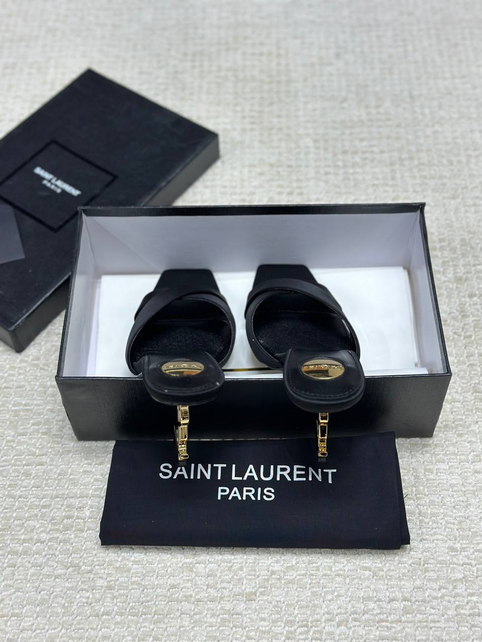 Saint Laurent Opyum Mules In Satin Crepe