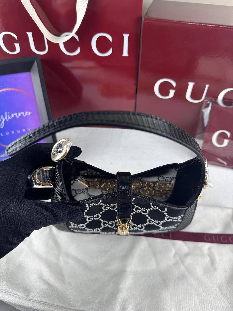 Gucci Jackie 1961 Crystal GG Lizard Mini Bag