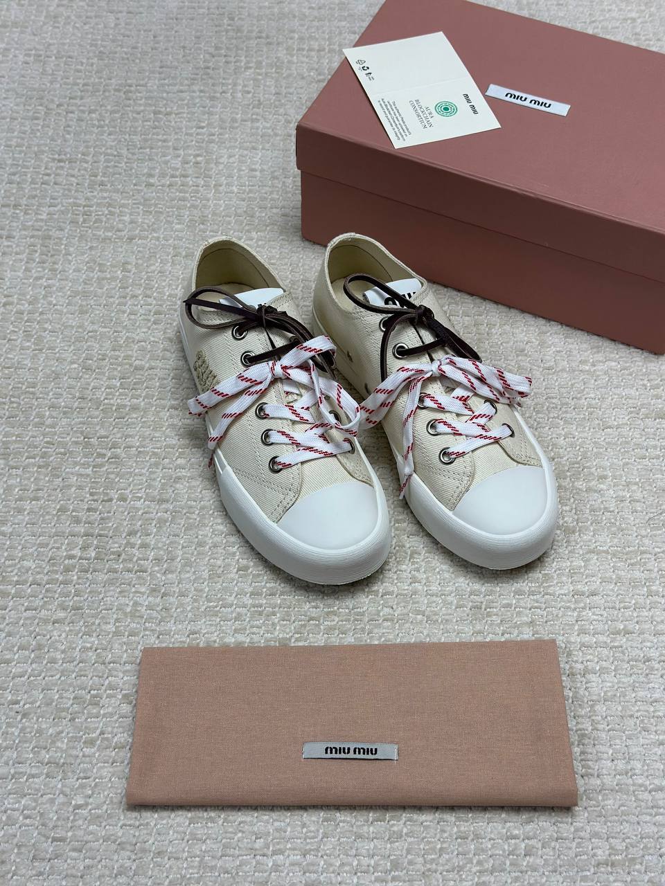 Miu Miu Washed Denim Sneakers