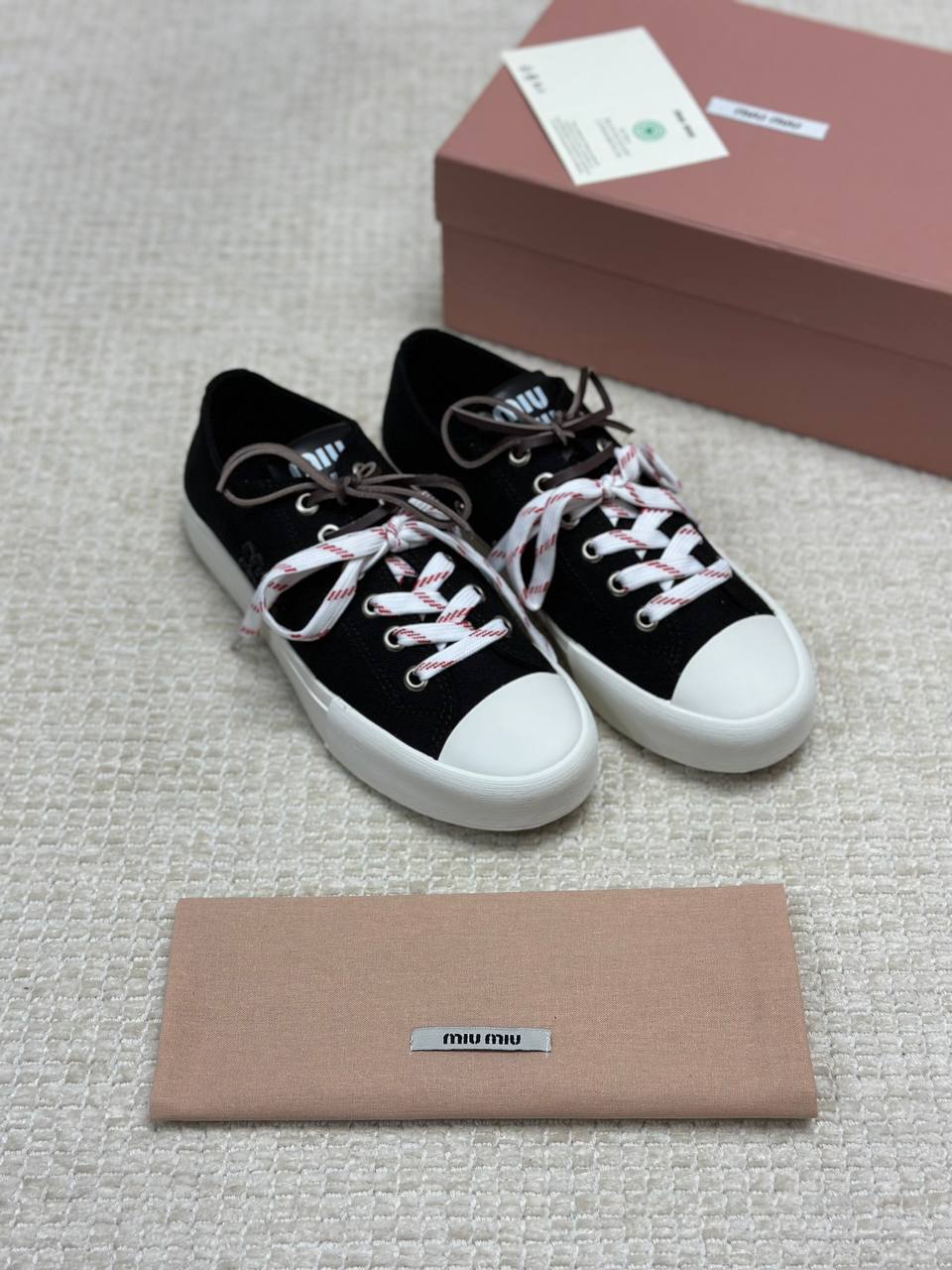 Miu Miu Washed Denim Sneakers