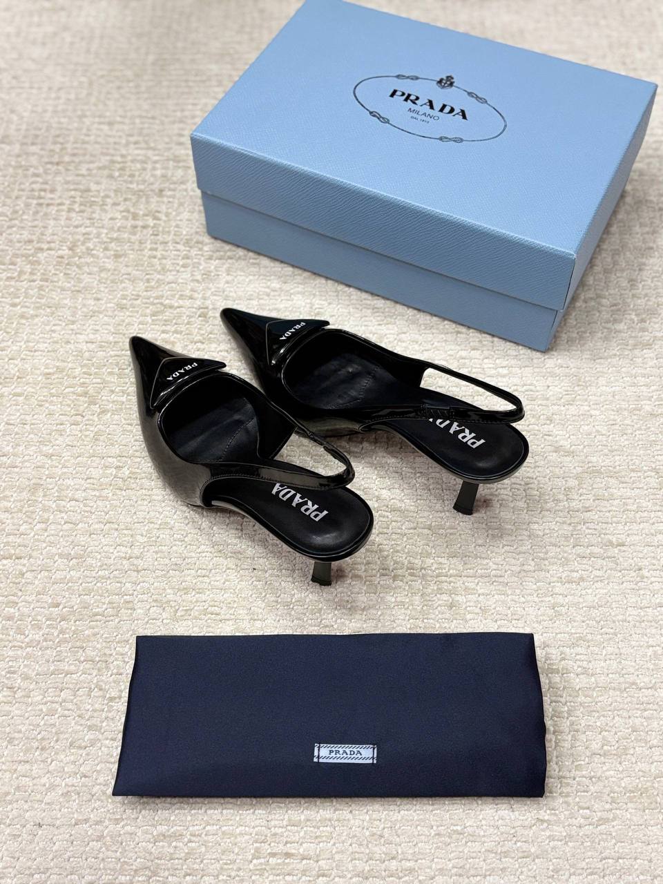 Prada Brushed Leather Heeled Shoes