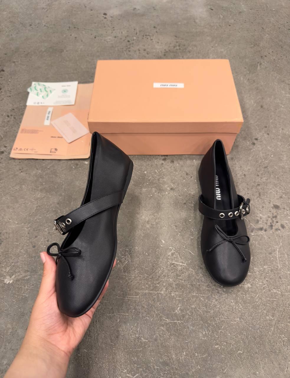 Miu Miu Deri Balerinler - Glimmer of Luxury