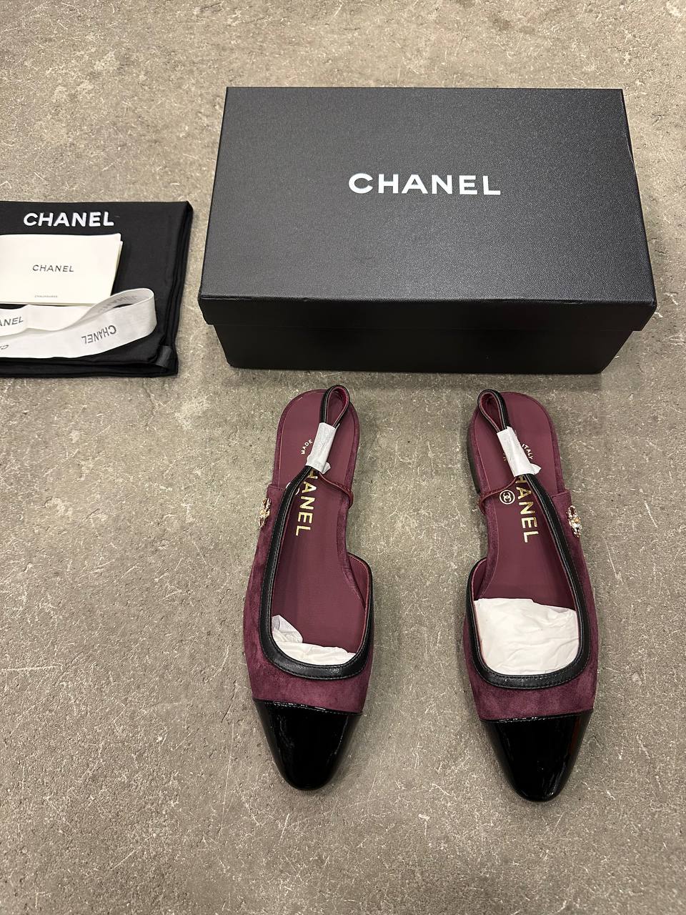 Chanel Elastik Ayak Bileği Kayışı Arkası Açık Ayakkabı - Glimmer of Luxury