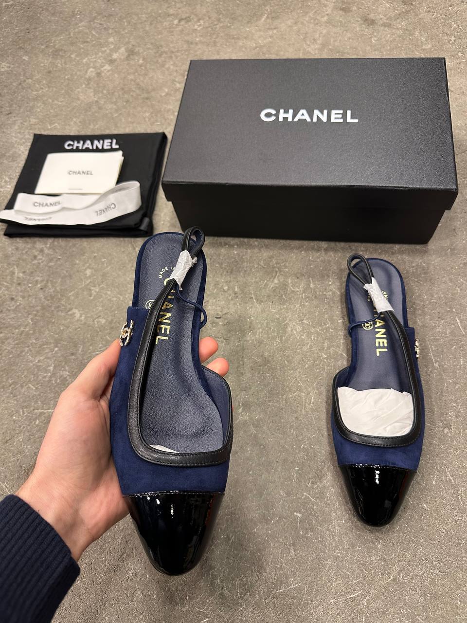 Chanel Elastik Ayak Bileği Kayışı Arkası Açık Ayakkabı - Glimmer of Luxury