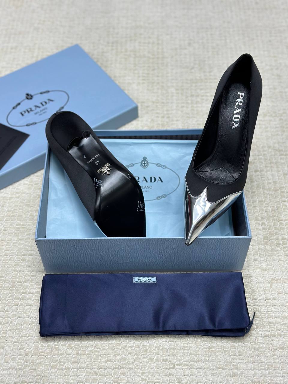 Prada Satin And Metallic