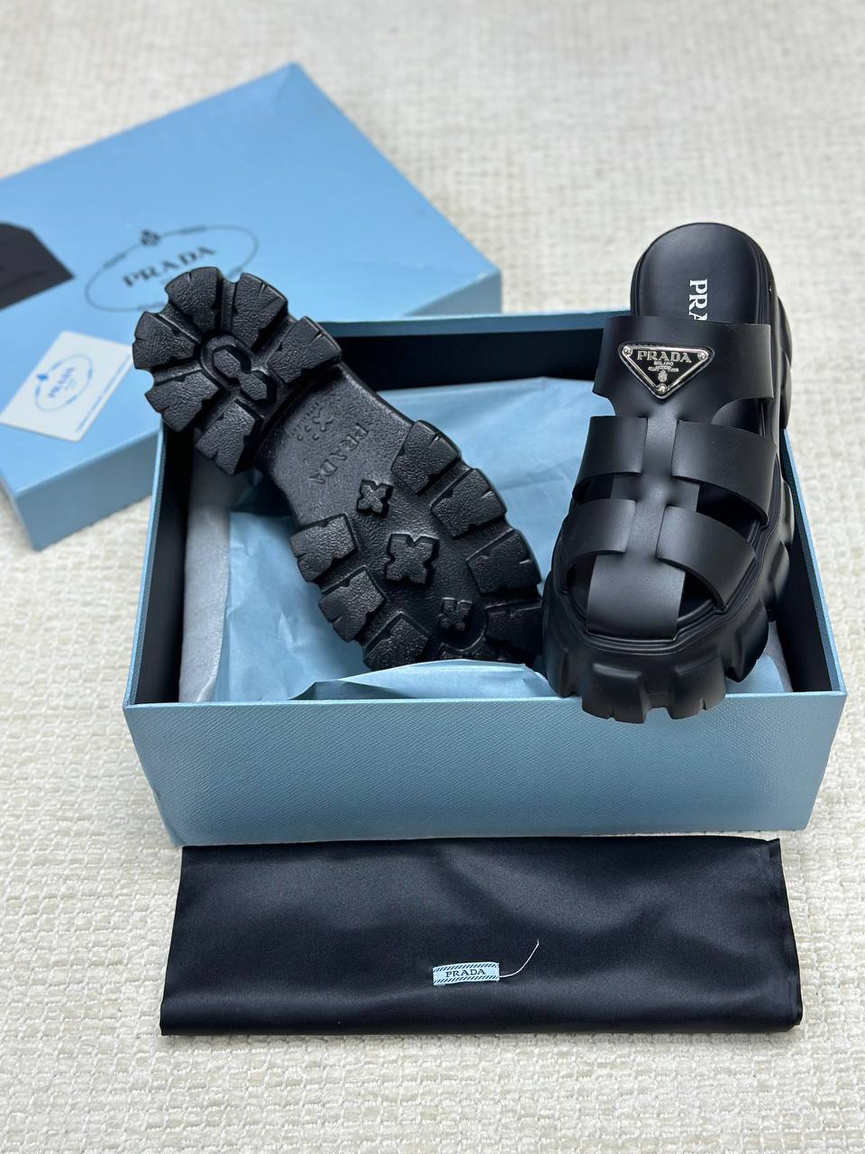 Prada Monolith Slippers