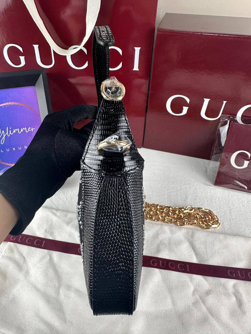 Gucci Jackie 1961 Crystal GG Lizard Mini Bag