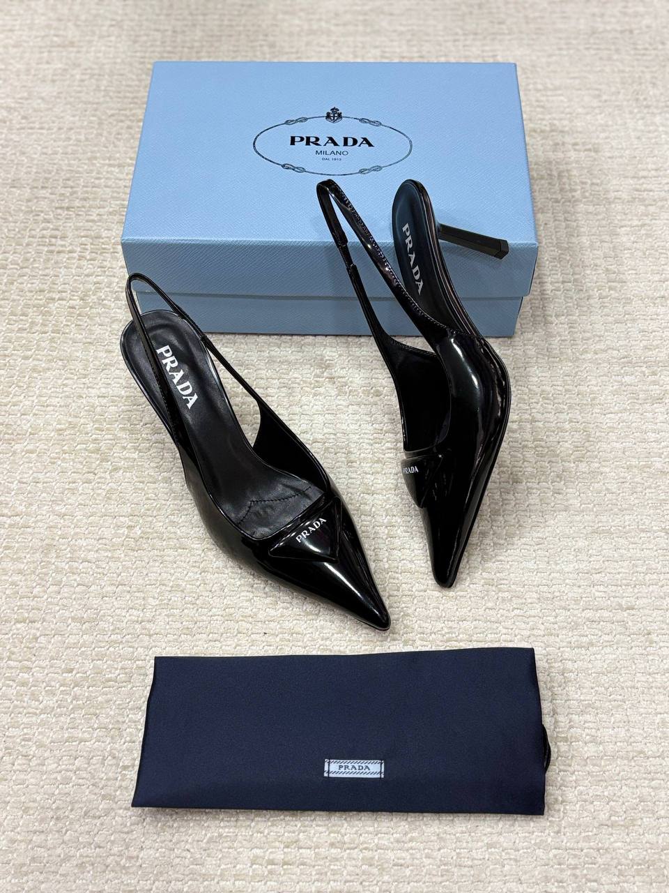 Prada Brushed Leather Heeled Shoes