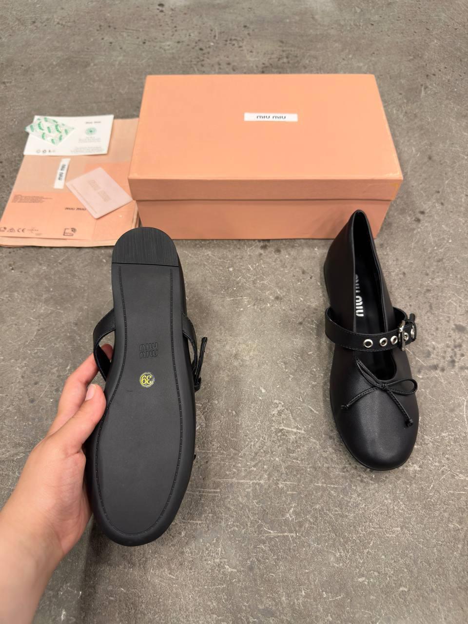 Miu Miu Deri Balerinler - Glimmer of Luxury