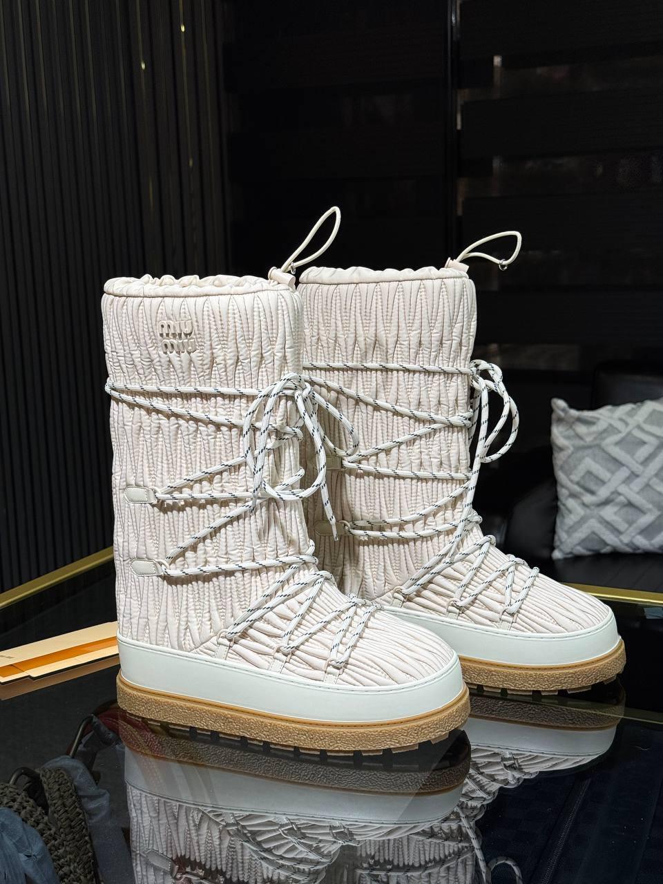 Miu Miu Uzun Kar Botu Beyaz - Glimmer of Luxury