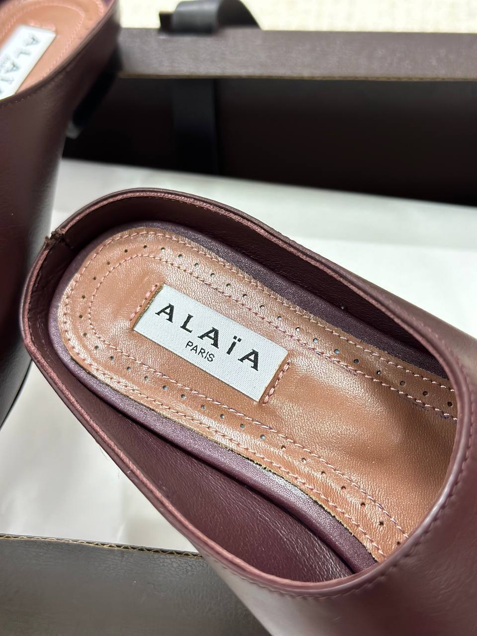 Alaia Spika Flat Calfskin Shoes