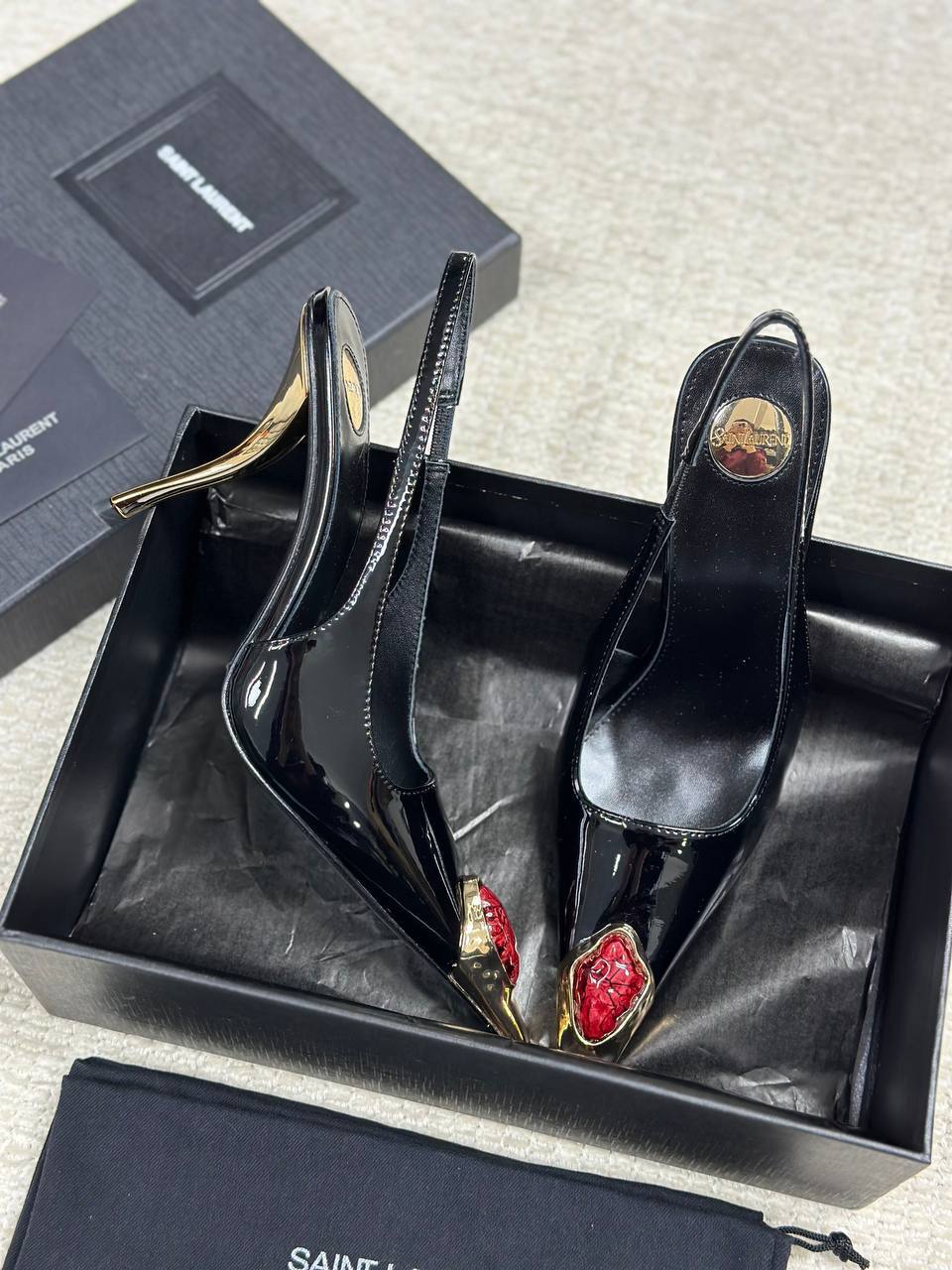 Ysl Loulou Slingback Patent Shoes