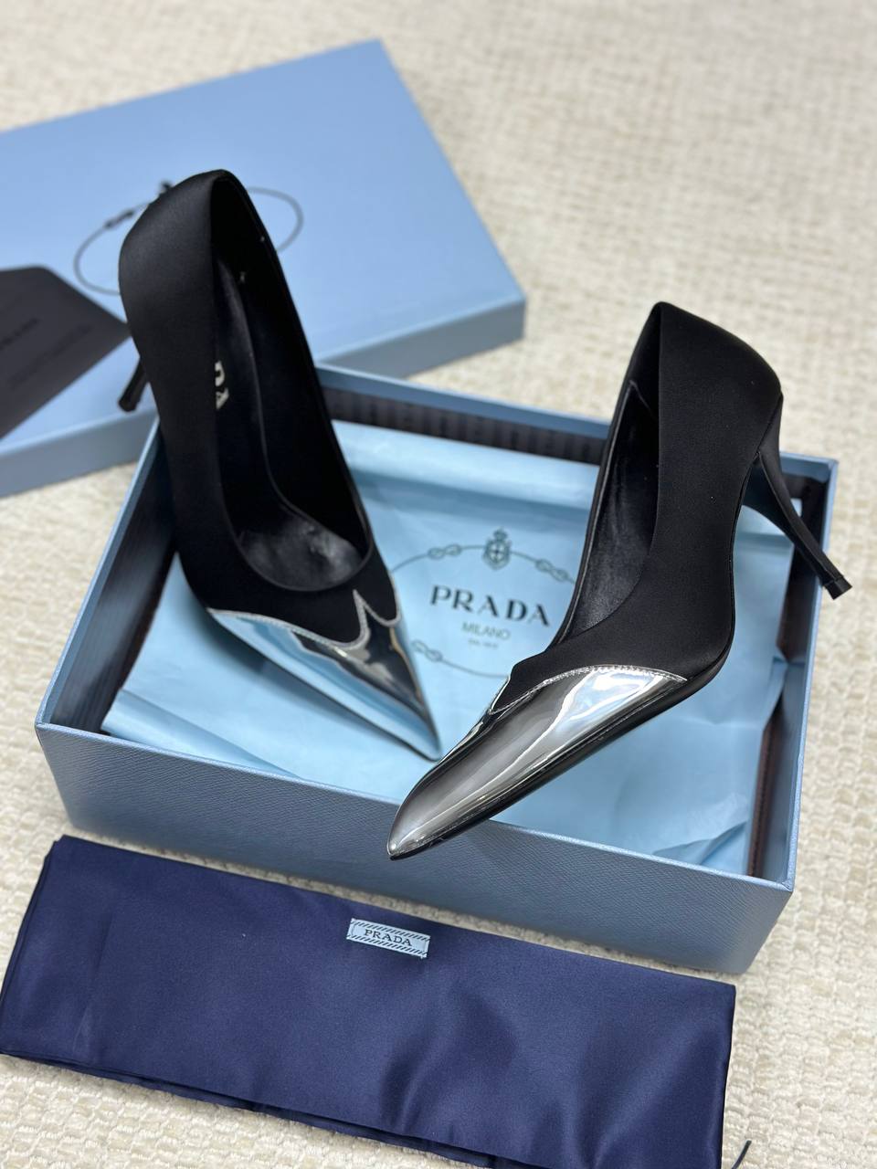 Prada Satin And Metallic
